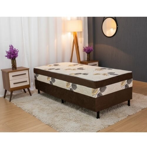 Unibox Solteiro Ortopédico Marrom Nosso Sonho - 88x188x62 cm