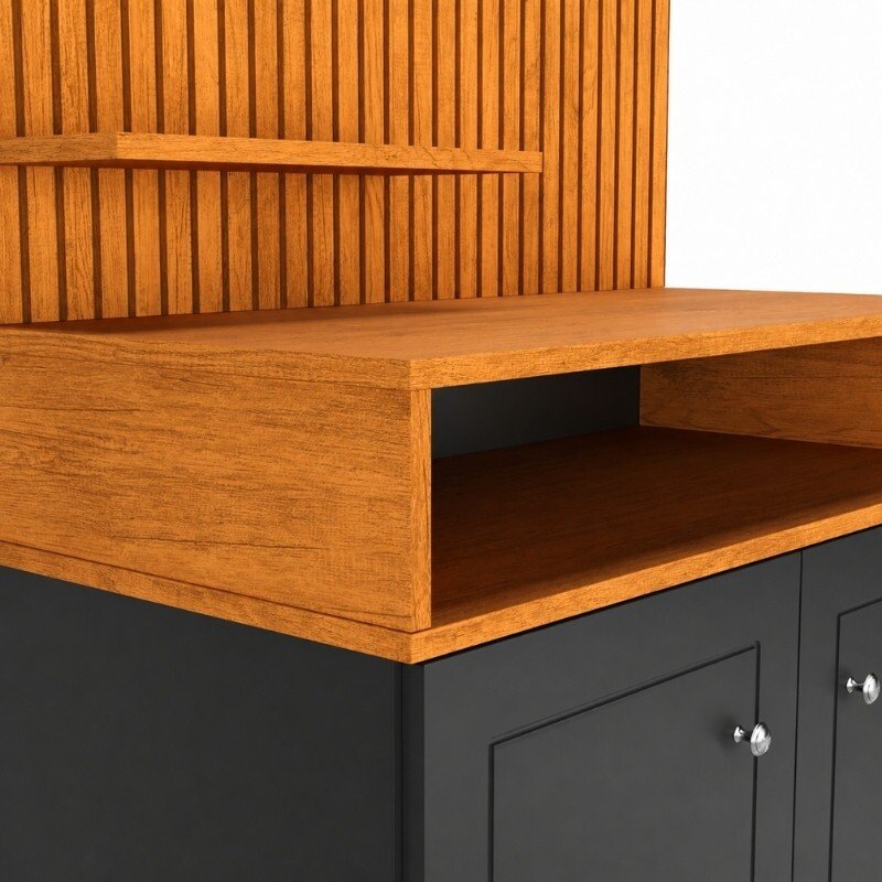 Cantinho do Café Star Preto/Nature C/Detalhe Ripado em Impressão 3D - JA Móveis - Imagem 6