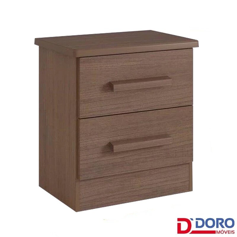 Criado mudo New Athos Castanho com 2 Gavetas - D Doro