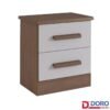Criado mudo New Athos Castanho/Off com 2 Gavetas - D Doro