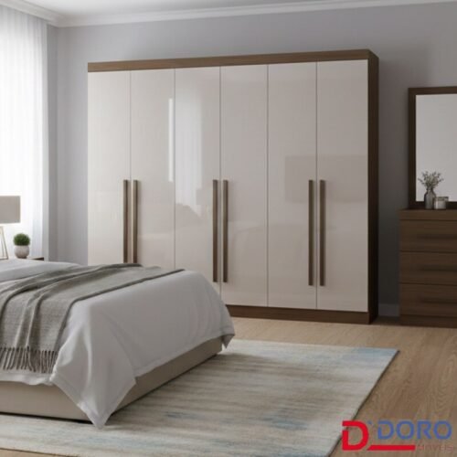 Guarda-roupa Casal 2,75m Da Vinci Plus Castanho/Off 6 Portas 6 Gavetas 100% MDF - D Doro