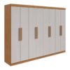 Guarda-roupa Casal 2,36m Andara Soft Amêndoa/Off 8 Portas 4 Gavetas - Lopas