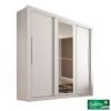 Guarda-roupa Casal 1,85m New Panamá Branco 3 Portas 4 Gavetas com Espelho Tóquio - Sallêto
