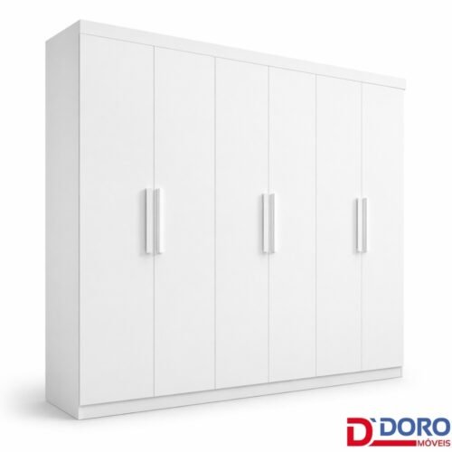 Guarda-roupa Casal 2,05m Colibri Branco 6 Portas 6 Gavetas - D Doro