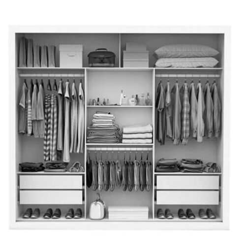 Alternative view of Guarda-roupa Casal 1,88m Veneza Premium Cinamomo 3 Portas 4 Gavetas com 3 Espelhos - Carioca