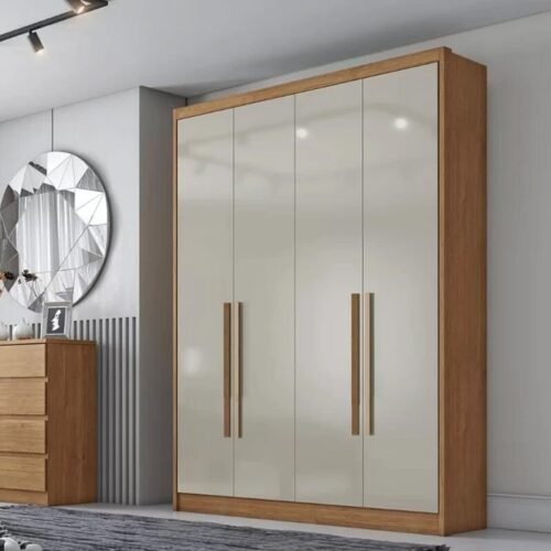 Módulo 1,59m Rizon 4 Portas 3 Gavetas New Cumaru/Fendi - Novo Horizonte