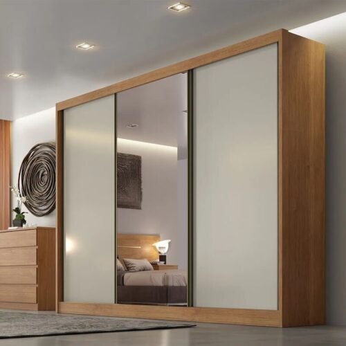 Alternative view of Guarda-roupa Casal 2,73m Sollo Plus Cumaru/Fendi 3 Portas 8 Gavetas 100% MDF com 1 Espelho - Novo Horizonte
