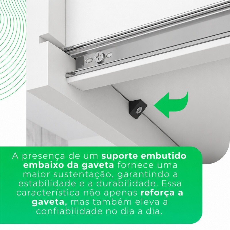 Guarda-roupa Solteiro 1,21m Recife Branco 4 Portas 2 Gavetas com Pés - Sallêto - Imagem 8