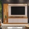 Home 2,00m Absoluto Cinamomo/Off com Detalhe Ripado e LED para TV até 65" - JCM