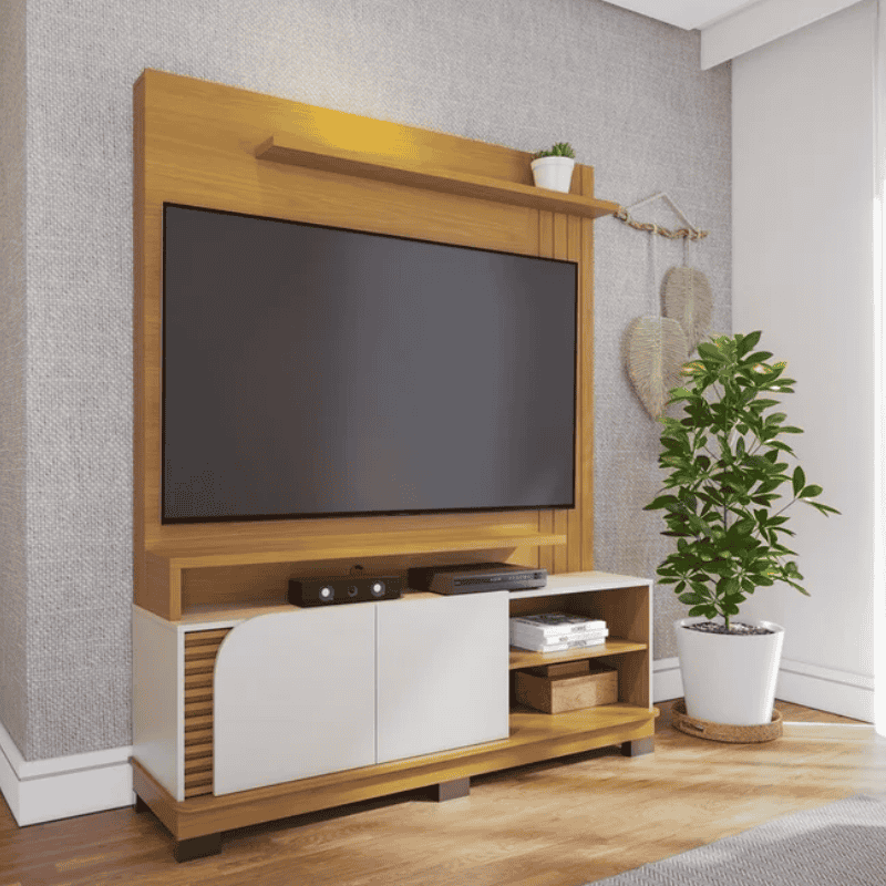 Home 1,50m Jurerê Naturale/Off White Matte para TV até 65" - Colibri
