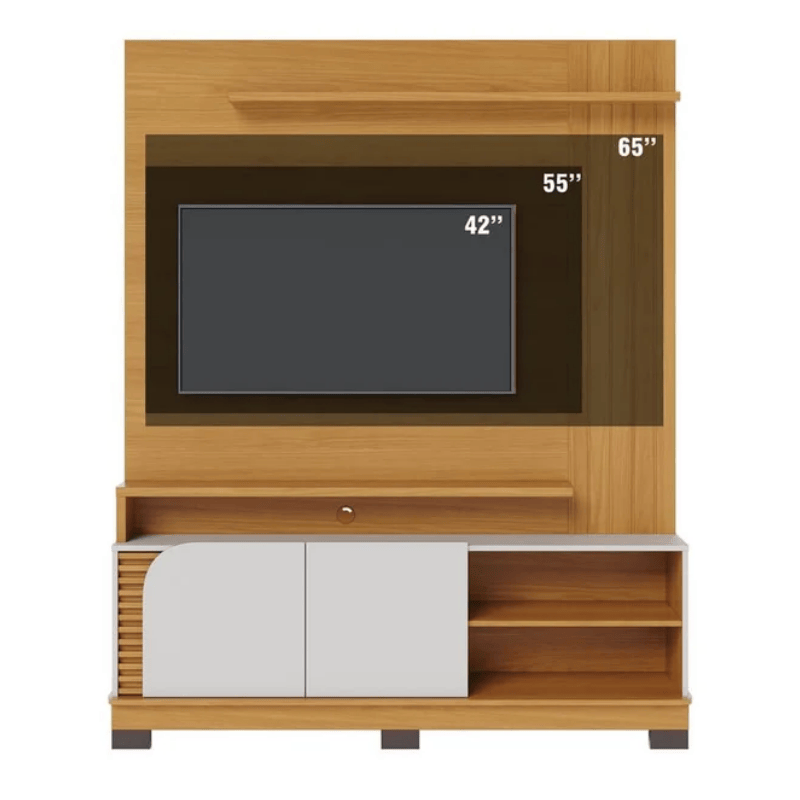 Home 1,50m Jurerê Naturale/Off White Matte para TV até 65" - Colibri - Imagem 2
