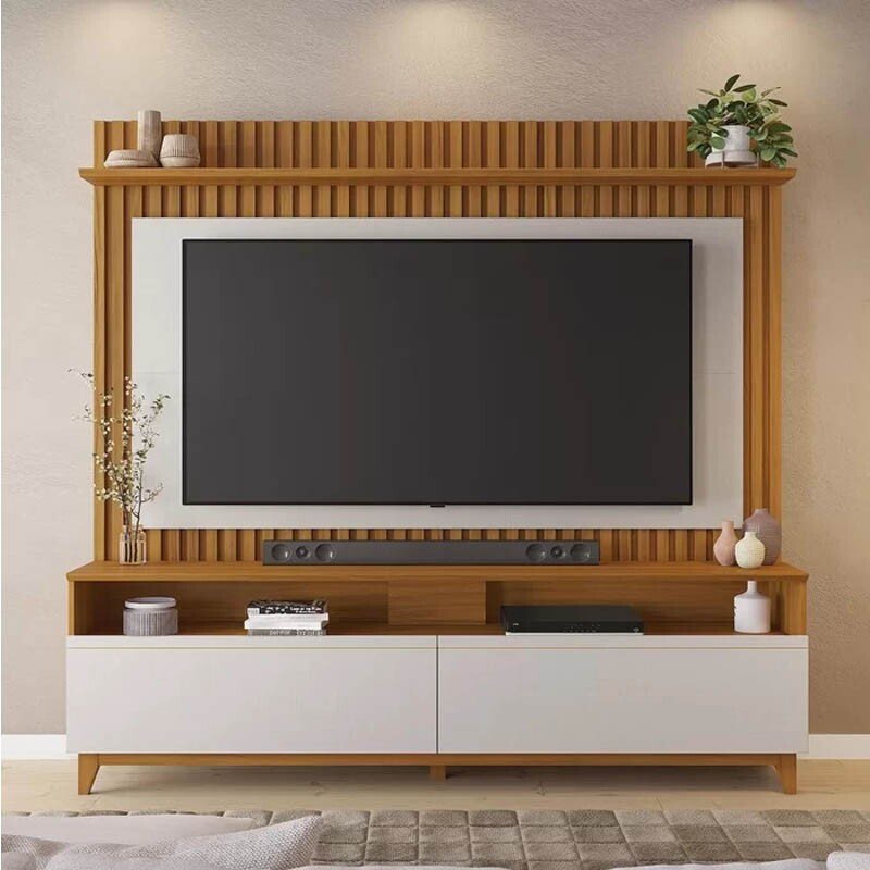 Home 1,83m NT 1340 Freijó/Off com Detalhe Ripado para TV até 65" - Notável