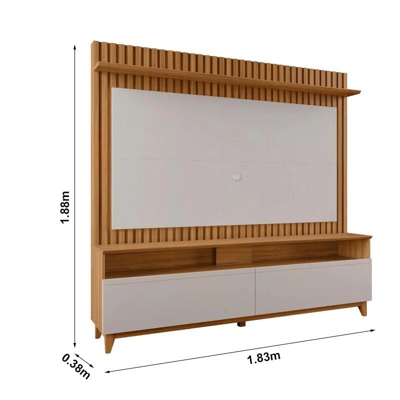 Home 1,83m NT 1340 Freijó/Off com Detalhe Ripado para TV até 65" - Notável - Imagem 3