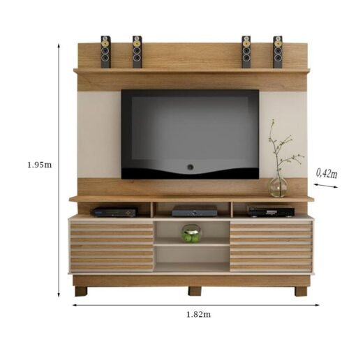 Alternative view of Home 1,82m Texas Cinamomo/Off para TV até 60" - Valdemóveis