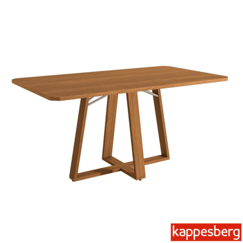 Base Mesa de Jantar BA68 Tampo 160x80 MDF Madeirado Canela - Kappesberg