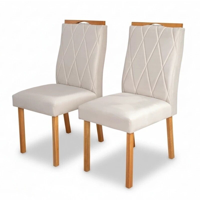 Mesa de Jantar Bali 90x90 Vidro Off Base Minas Plac + 4 Cadeiras Lisboa Veludo Bege 512 Art Assento - Entregue Montada - Imagem 10