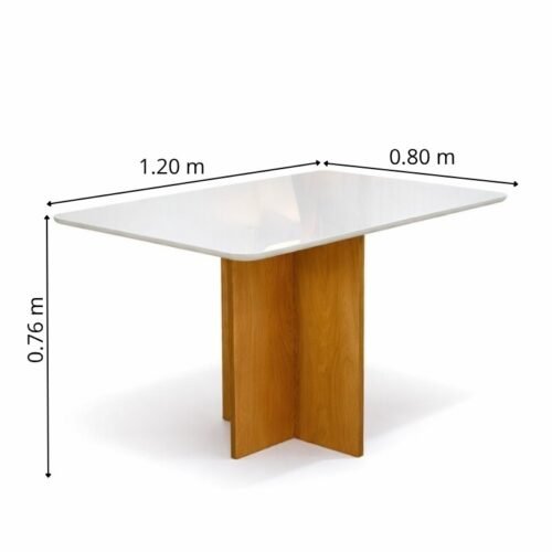 Alternative view of Base Mesa de Jantar Moscou 120x80 Vidro Off Base Cinamomo - Minas Plac