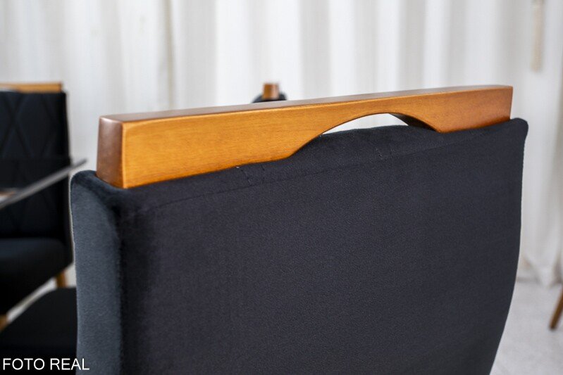 Mesa de Jantar Pedro 160x80 Mel Vidro Preto + 6 Cadeiras Lisboa Veludo Preto 504 Art Assento - Entregue Montada - Imagem 6