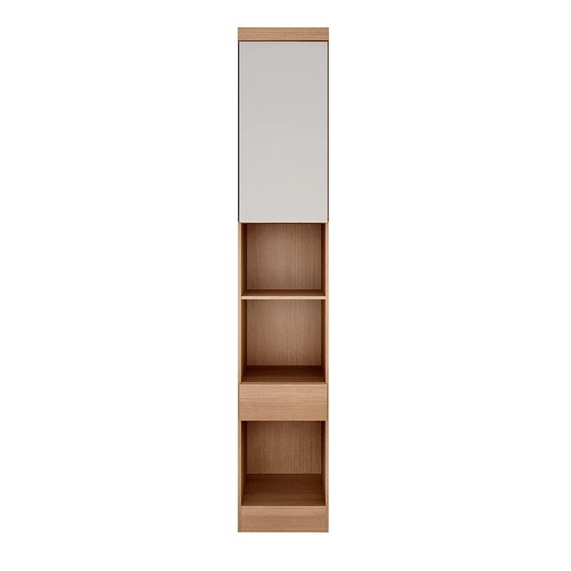 Quarto Modulado Solteiro Rizon Cumaru/Fendi: Guarda-roupa Rizon 4 Portas + Criado Rizon + Rizon Aéreo Solteiro 2 Portas - Novo Horizonte - Imagem 7