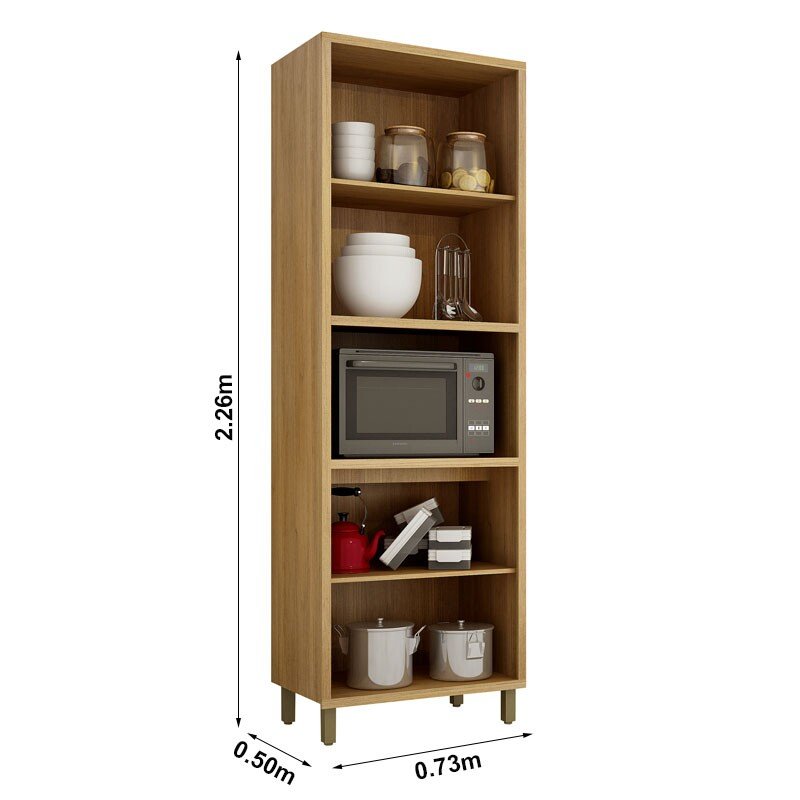 Cozinha 3 Peças Torino Cinamomo/Off: Paneleiro 0,73m + Balcão 1,20m + Aéreo 1,20m - Valdemóveis - Imagem 6