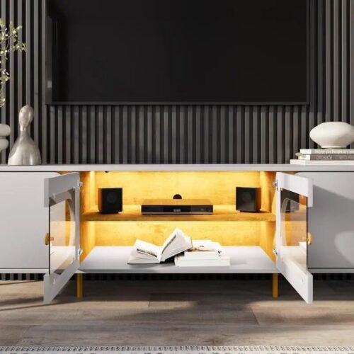 Alternative view of Rack Bancada 1,80m Juquehy Off/Nature com LED para TV até 75" - Bechara