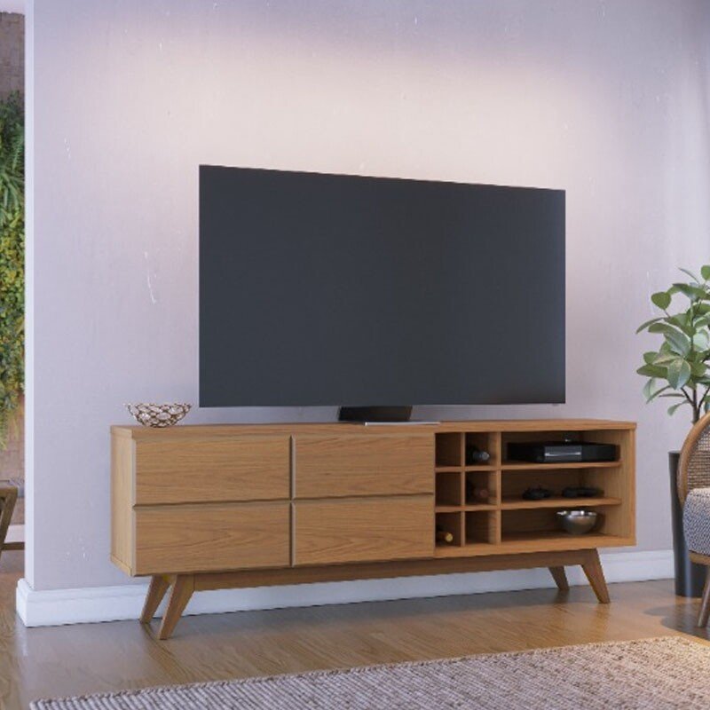 Bancada Noronha Larg. 1.80m Freijó Colibri - Para TV até 70"