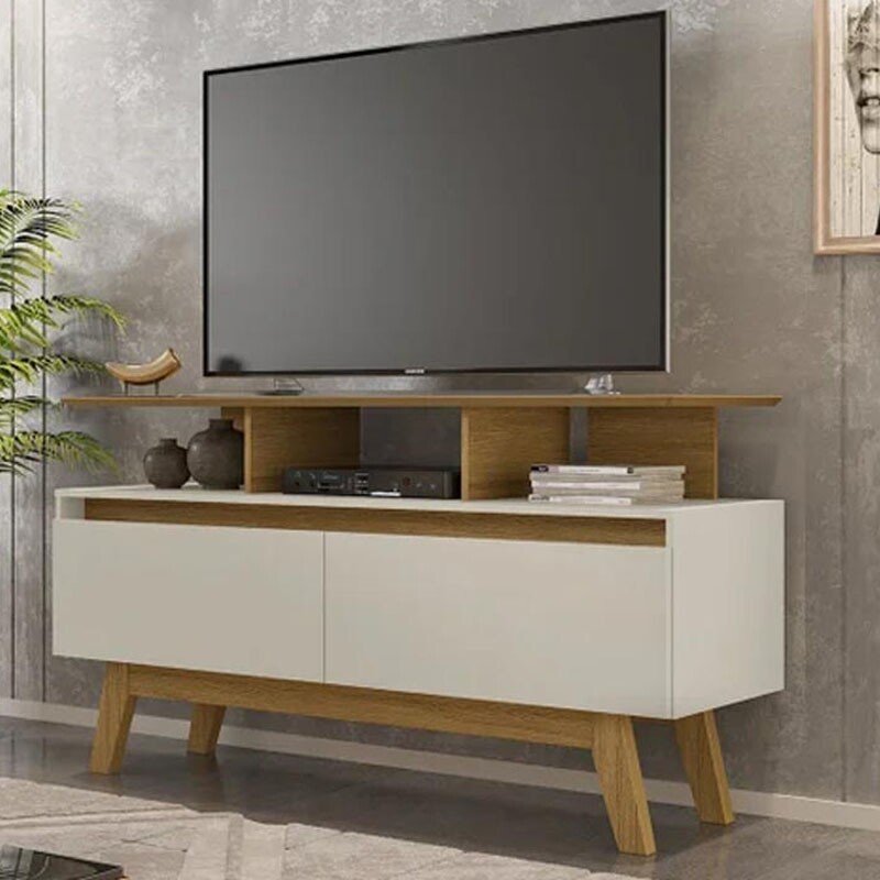 Rack Bancada 1,20m Rubi Cinamomo/Off para TV até 50" - Bechara
