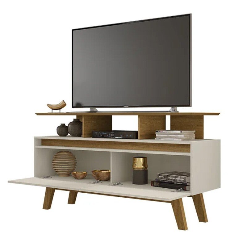 Rack Bancada 1,20m Rubi Cinamomo/Off para TV até 50" - Bechara - Imagem 2