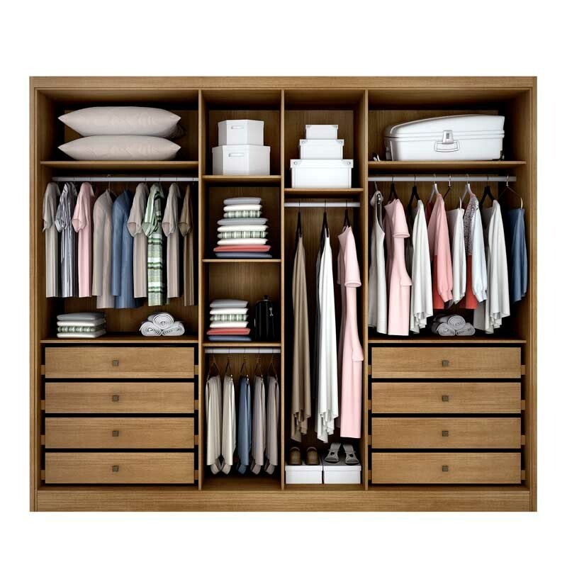 Guarda-roupa Casal 2,76m Robust Plus Cumaru/Fendi Fosco 6 Portas 8 Gavetas 100% MDF - Novo Horizonte - Imagem 2