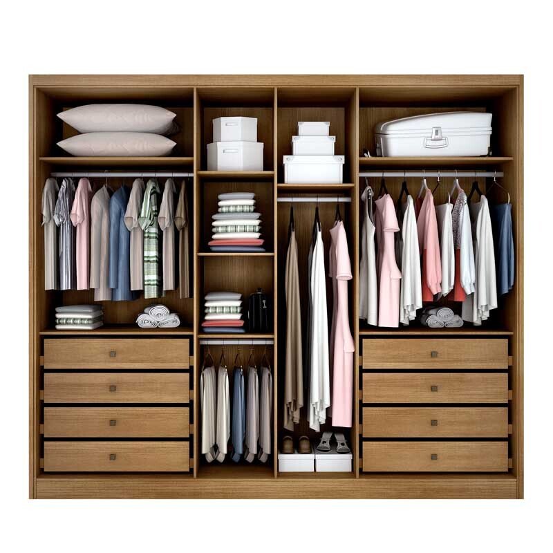 Guarda-roupa Casal 2,76m Robust Plus Cumaru 6 Portas 8 Gavetas 100% MDF - Novo Horizonte - Imagem 3