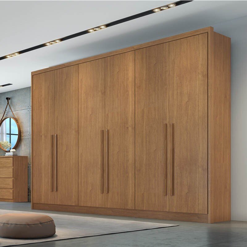 Guarda-roupa Casal 2,76m Robust Plus Cumaru 6 Portas 8 Gavetas 100% MDF - Novo Horizonte