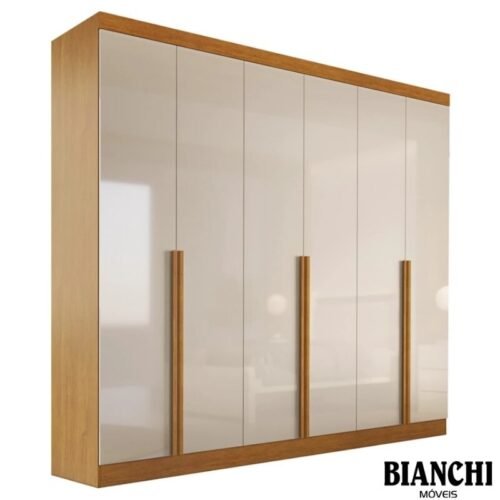 Guarda-roupa Casal 2,68m Alvorada Nature/Off 6 Portas 6 Gavetas 100% MDF - Bianchi
