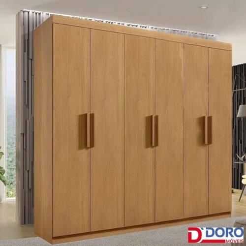 Guarda-roupa Casal 2,05m Colibri Cinamomo 6 Portas 6 Gavetas - D Doro
