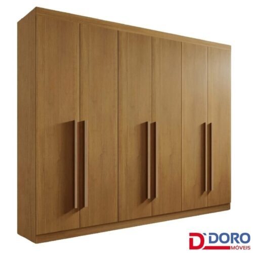 Guarda-roupa Casal 2,75m Da Vinci Plus Cinamomo 6 Portas 6 Gavetas 100% MDF - D Doro
