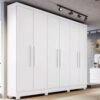 Guarda-roupa 1,80m Sergipe Branco 6 Portas 2 Gavetas com Pés - Bianchi