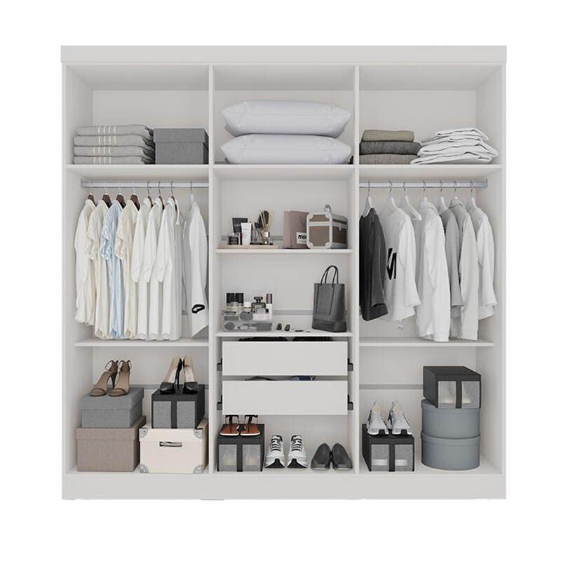 Guarda-roupa 1,80m Recife Branco 6 Portas 2 Gavetas - Sallêto - Imagem 2