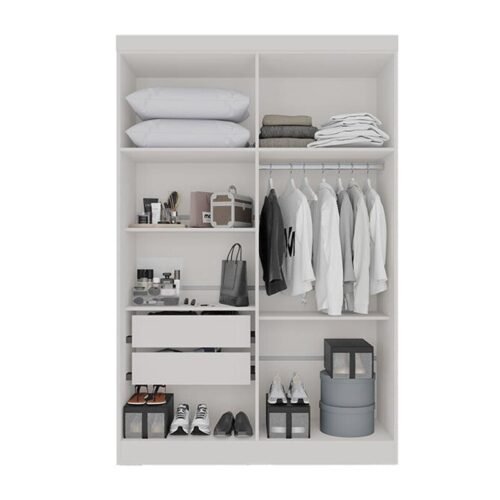 Alternative view of Guarda-roupa Solteiro 1,21m Recife Branco 4 Portas 2 Gavetas - Sallêto