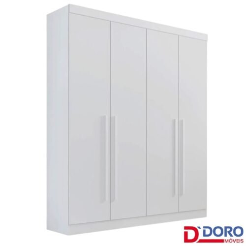 Guarda-roupa Casal 1,85m Da Vinci Plus Branco 4 Portas 3 Gavetas 100% MDF - D Doro