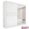 Guarda-roupa Casal 2,20m Titanium Branco Ripado 2 Portas 6 Gavetas 100% MDF com 1 Espelho - D Doro
