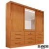 Guarda-roupa Casal 2,11 m Turim Plus Nature 3 Portas 9 Gavetas 100% MDF - Bianchi
