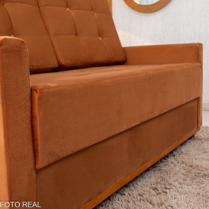 Sofá 3 Lugares Living Áustria Veludo Terracota A62 - 1,70m - Imagem 6