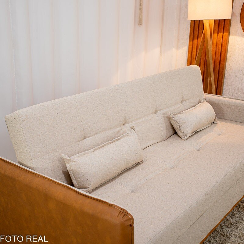 Sofá Cama Ipanema Linho Bege 2274 com Baú - 2,05m - Imagem 4