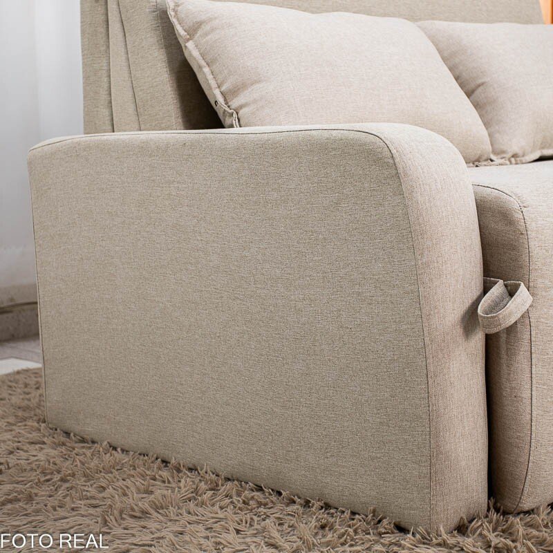 Sofá Cama Amora New Linho Bege 488 - 1,37m - Imagem 12