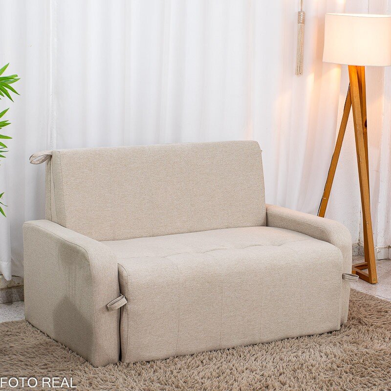 Sofá Cama Amora New Linho Bege 488 - 1,37m - Imagem 6