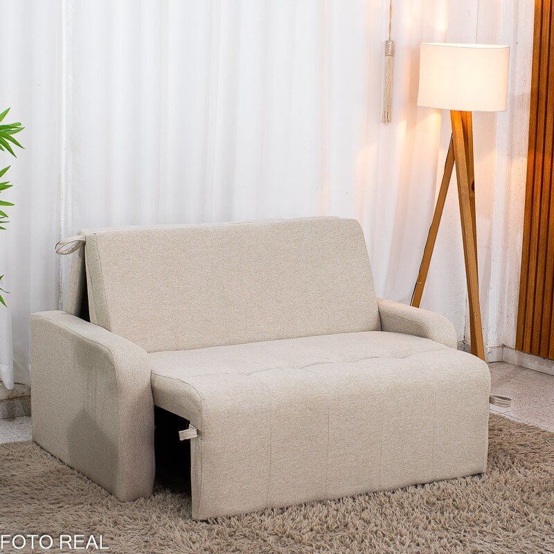 Sofá Cama Amora New Linho Bege 488 - 1,37m - Imagem 7