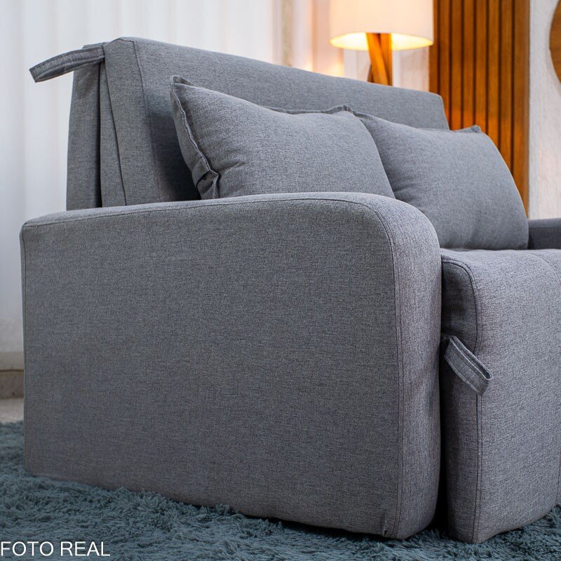 Sofá Cama Amora New Linho Cinza 250/487 - 1,37m - Imagem 10