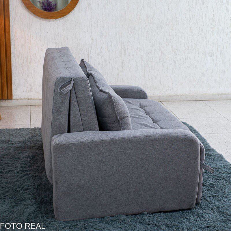 Sofá Cama Amora New Linho Cinza 250/487 - 1,37m - Imagem 12