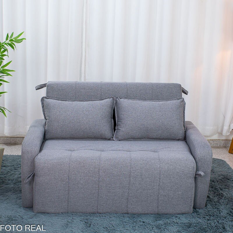 Sofá Cama Amora New Linho Cinza 250/487 - 1,37m - Imagem 3