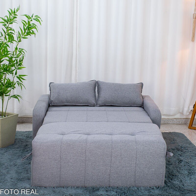 Sofá Cama Amora New Linho Cinza 250/487 - 1,37m - Imagem 4