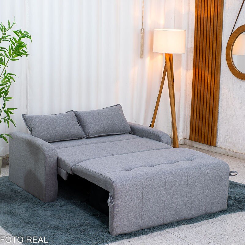 Sofá Cama Amora New Linho Cinza 250/487 - 1,37m - Imagem 5